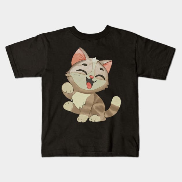 Happy smiling kitty Kids T-Shirt by Znikoma